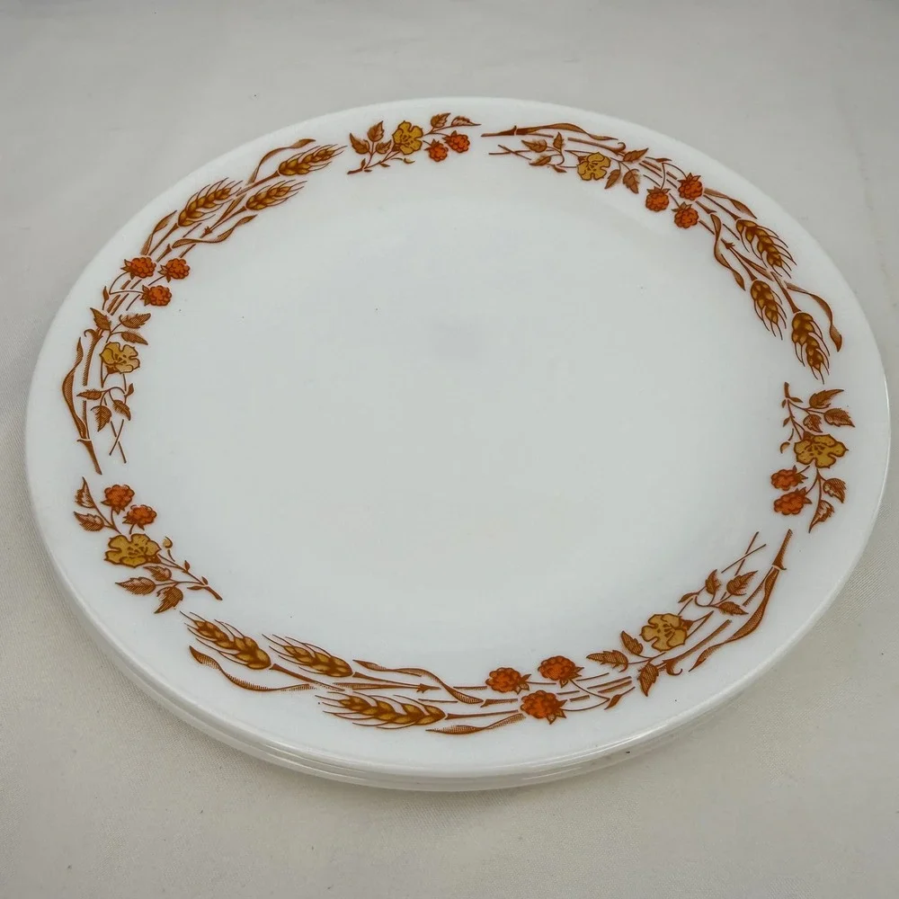 Corelle Autumn Harvest Dinner Plates Set of 5 Wheat 8.5 Inch